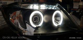 Hilux Vigo Projector headlight DRL Angel Eyes Pair Deferred pay opt