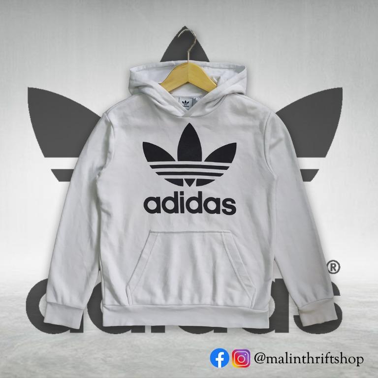 Hoodie Adidas Trefoil White Original Fesyen Wanita Pakaian