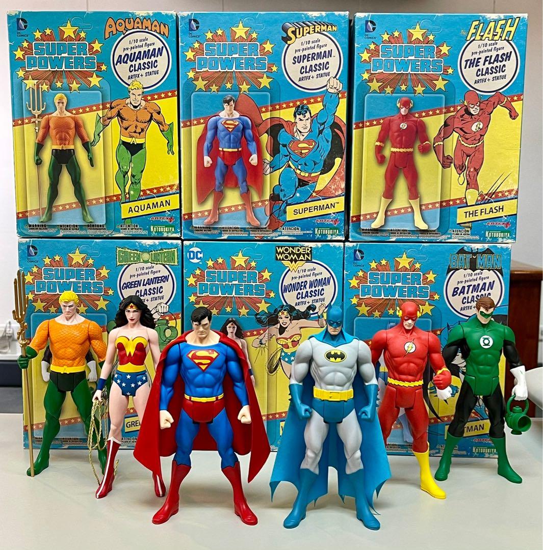Kotobukiya DC Comics ArtFX Superman Batman Wonder Woman Flash Green Lantern  Aquaman Set, Hobbies & Toys, Toys & Games on Carousell