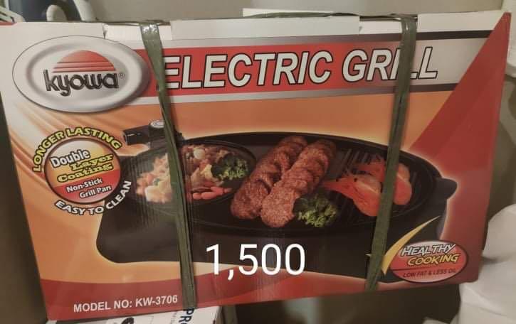 Kyowa Electric Grill Non stick 200W (Category: Other Kitchen Appliances) located in Manila. Submitted by nicx__ (Listing ID 1077384448, Image 1). Description: Kyowa Electric Grill Non stick 200W enjoy the flavors of grilled food with an electric grill. Benefits of Cooking on an Electric Grill If you’re a fan of grilled food, then you know how your favorite meats and vegetables just seem to taste better when you cook this way. Grilling also offers