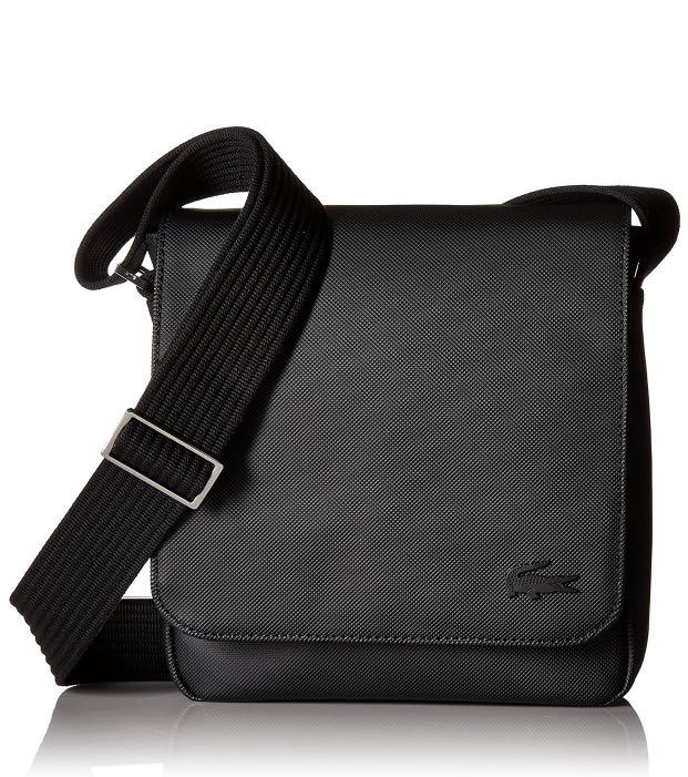 Lacoste men's flap best sale crossover bag