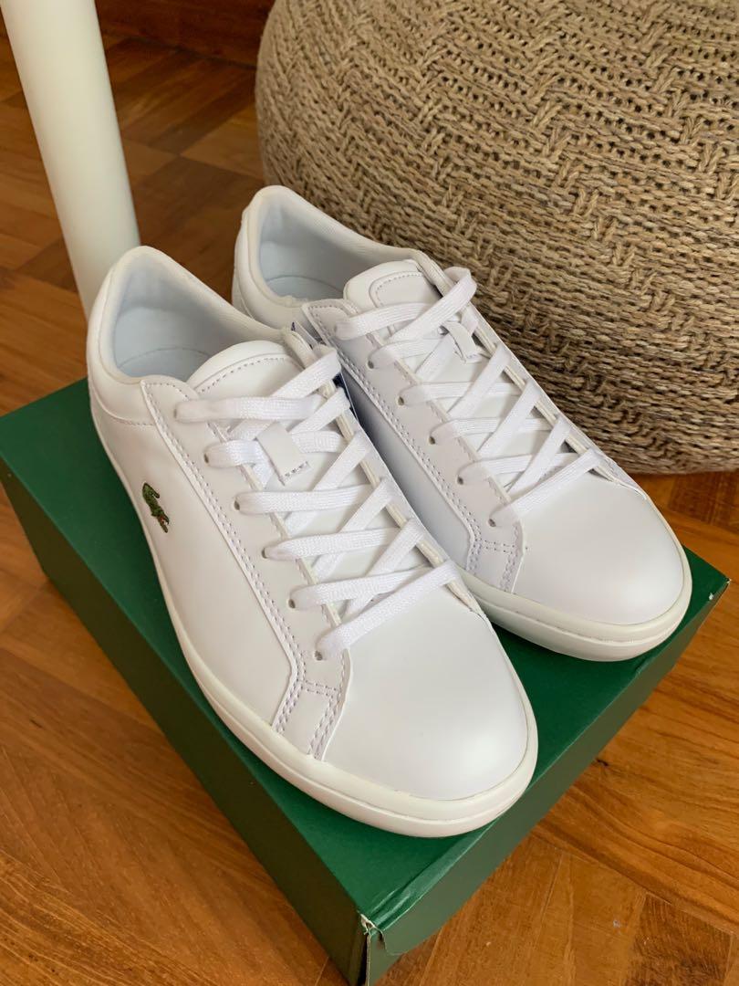 Lacoste Straightset White Sneakers UK5 Women s Fashion Footwear Sneakers on Carousell