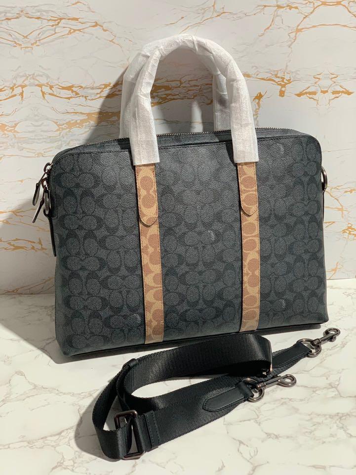 COACH METROPOLITAN SOFT BRIEF IN COLORBLOCK SIGNATURE CANVAS C5073