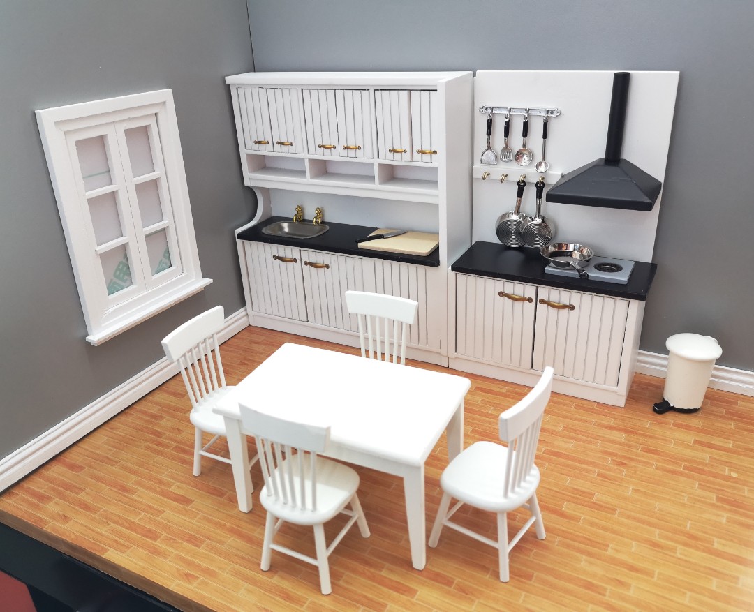 DIY Miniature Room, Kitchen, H: 18,7 cm, W: 19 cm, 1 pc