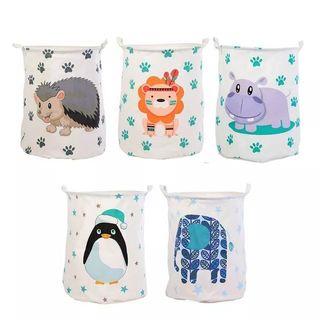 Multifunctions High Quality Canvas Cloth Toy Storage/Laundry Basket with Animal Designs (40cm x 50cm)