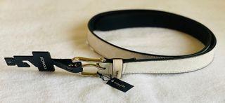 NEW! COACH SIGNATURE PVC HARNESS BUCKLE BELT SMALL IN CHALK WHITE $128 SALE