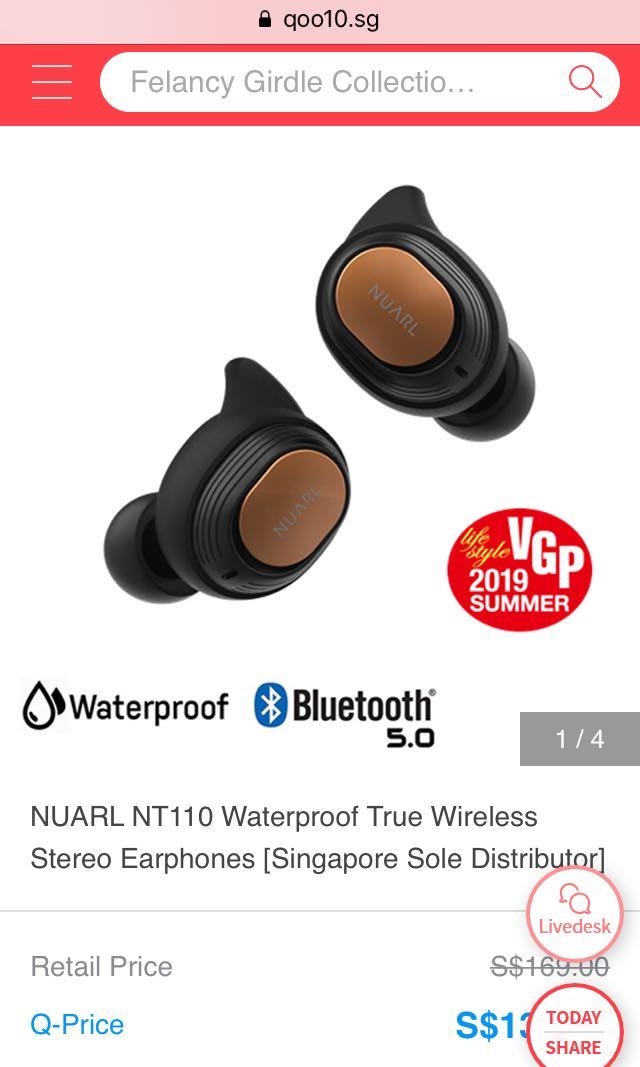 Nuarl NT110 Waterproof IPX7