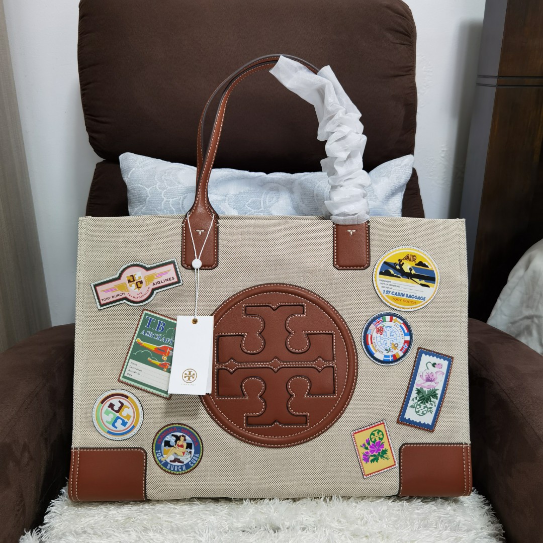 ON HAND TB Ella Patches Tote Bag in Natural Women s Fashion Bags Wallets Tote Bags on Carousell