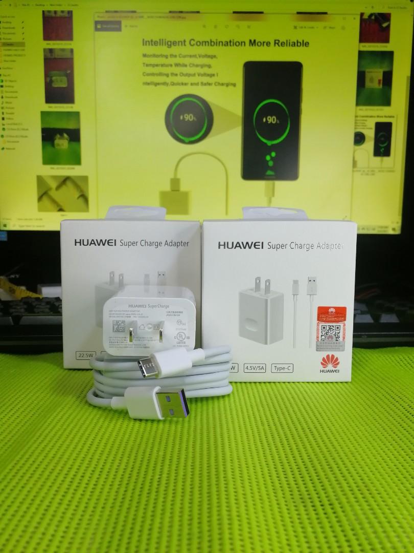 original huawei 22 5w supercharger adapter w supercharge 5a type c cable data 1m