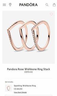 Pandora rose wishbone ring stack size 50 Pandora rose wishbone ring stack size 50