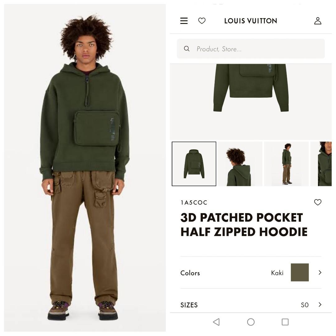 Louis Vuitton Men's Green Cotton 3D Patched Pocket Half Zipped Sweater –  Luxuria & Co.