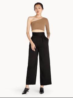 Pomelo High Waisted Wide Leg Pants - Black