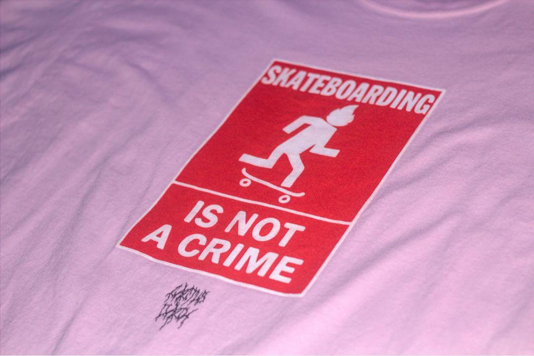 Travis Scott Cactus Jack Skateboarding Is Not A Crime T-Shirt L 100%  AUTHENTIC