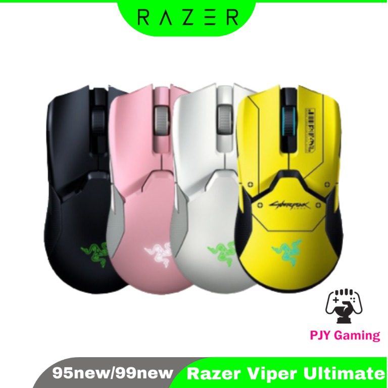 Razer Viper Ultimate Wireless Gaming Mouse - Mercury White/Quartz Pink ...