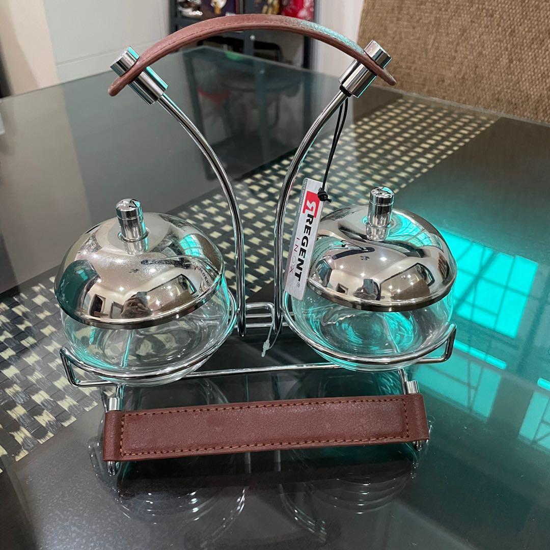 Regent inox stainless steel double jam dish, Furniture & Home Living ...