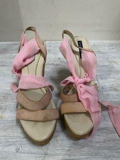 sepatu wedges kudeta pink