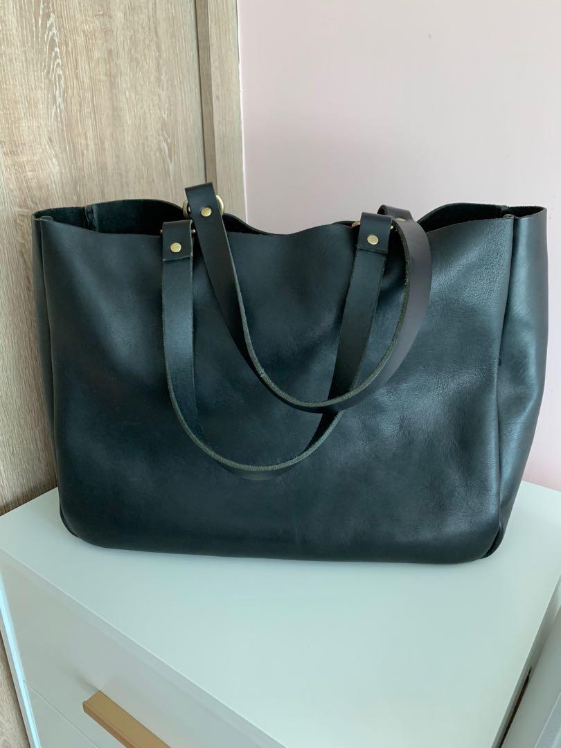 Slow Leather Tote Bag, 名牌, 手袋及銀包- Carousell