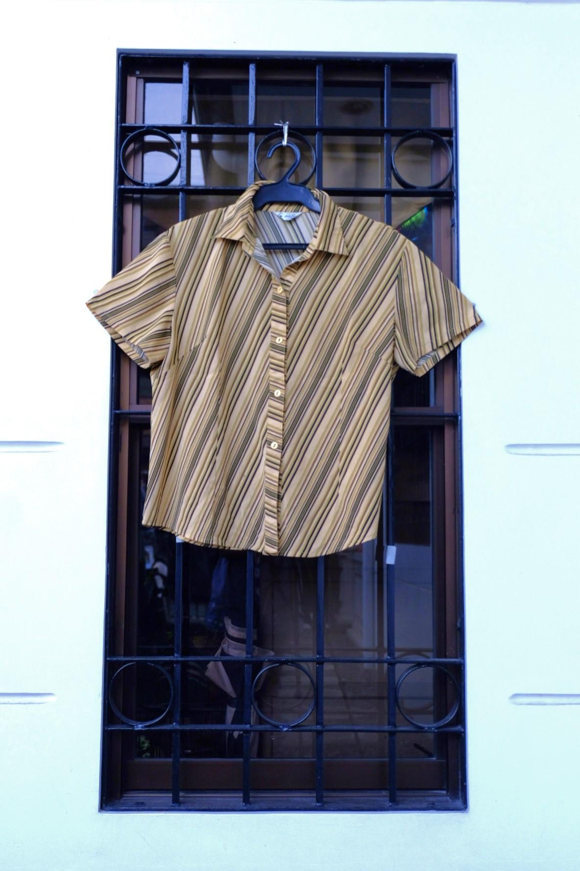 Stripes pale yellow green polo top (Category: Blouses) located in Quezon City. Submitted by 4k.collection (Listing ID 1077513206, Image 1). Description: Used Still in good condition No flaws Small to medium Delivery 80 pesos within metro manila.