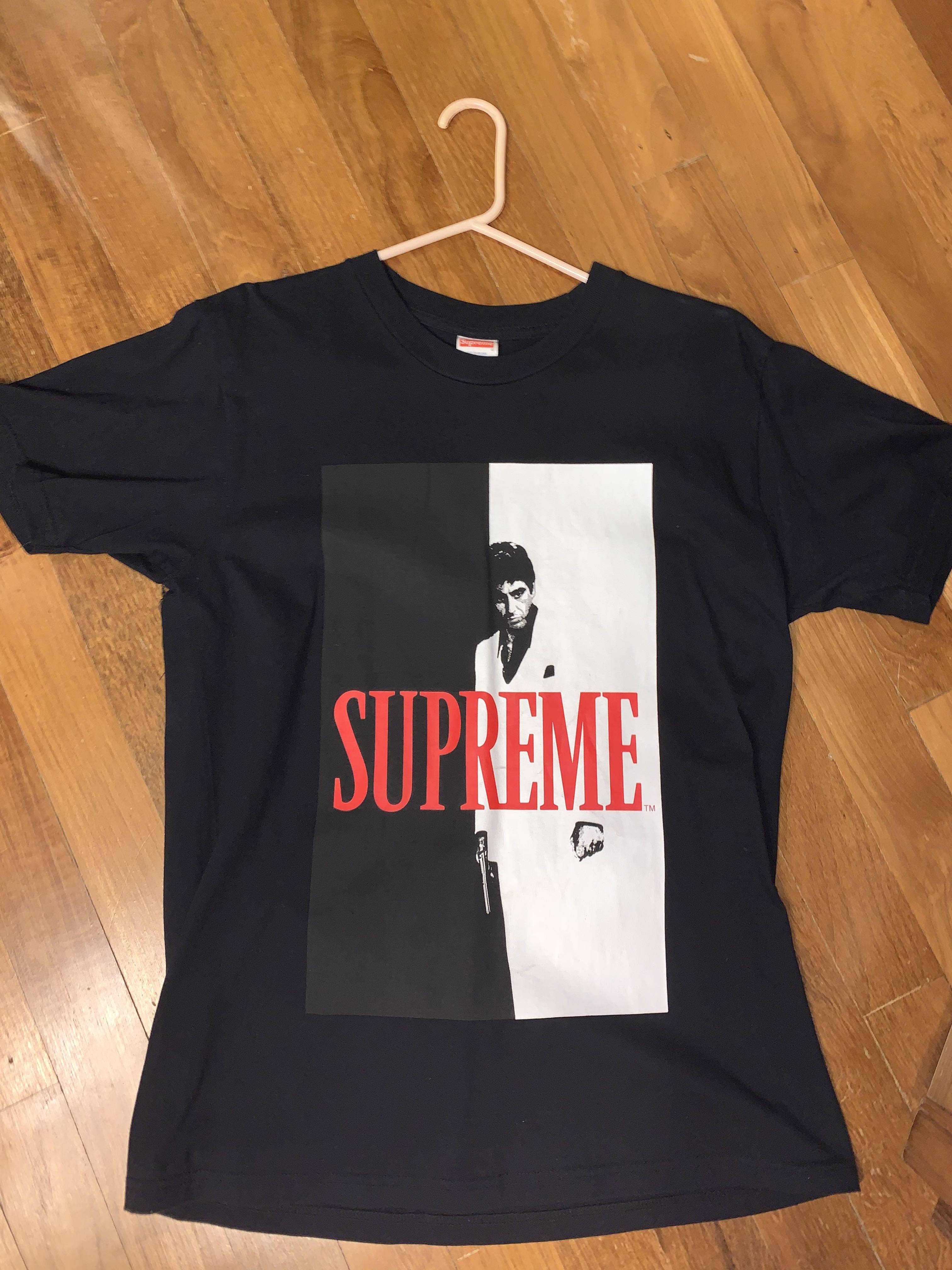 Supreme Scarface Split Tee Men s Fashion Tops Sets Tshirts