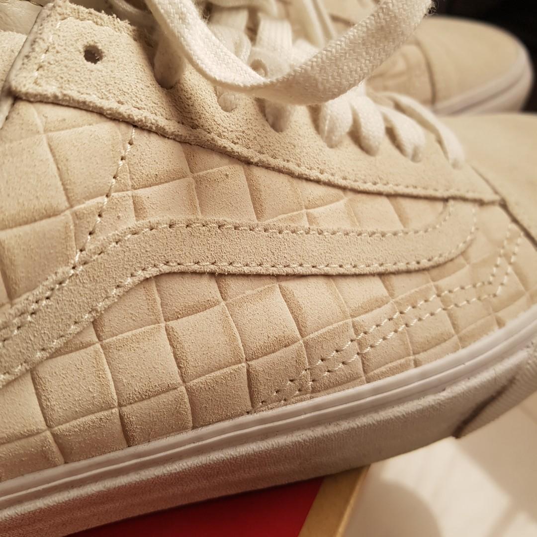 Vans Pure Suede Leather Old Skool Checkerboard sneakers shoes