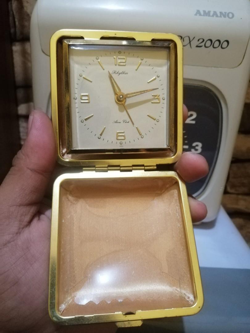 VINTAGE RHYTHM WIND UP TRAVEL ALARM CLOCK DE SUSI Made in JAPAN