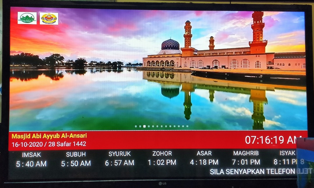 Waktu Solat Tv Utk Masjid Surau Electronics Others On Carousell