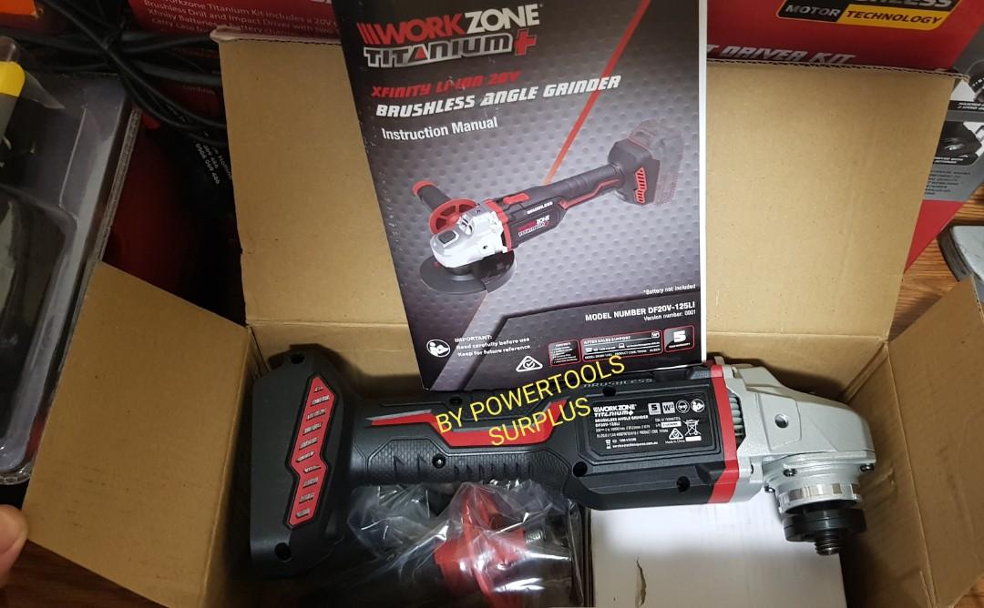 Workzone cordless brushless angle grinder