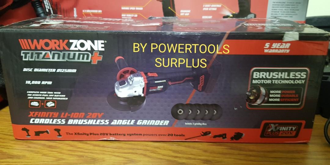 Workzone cordless brushless angle grinder, Commercial & Industrial
