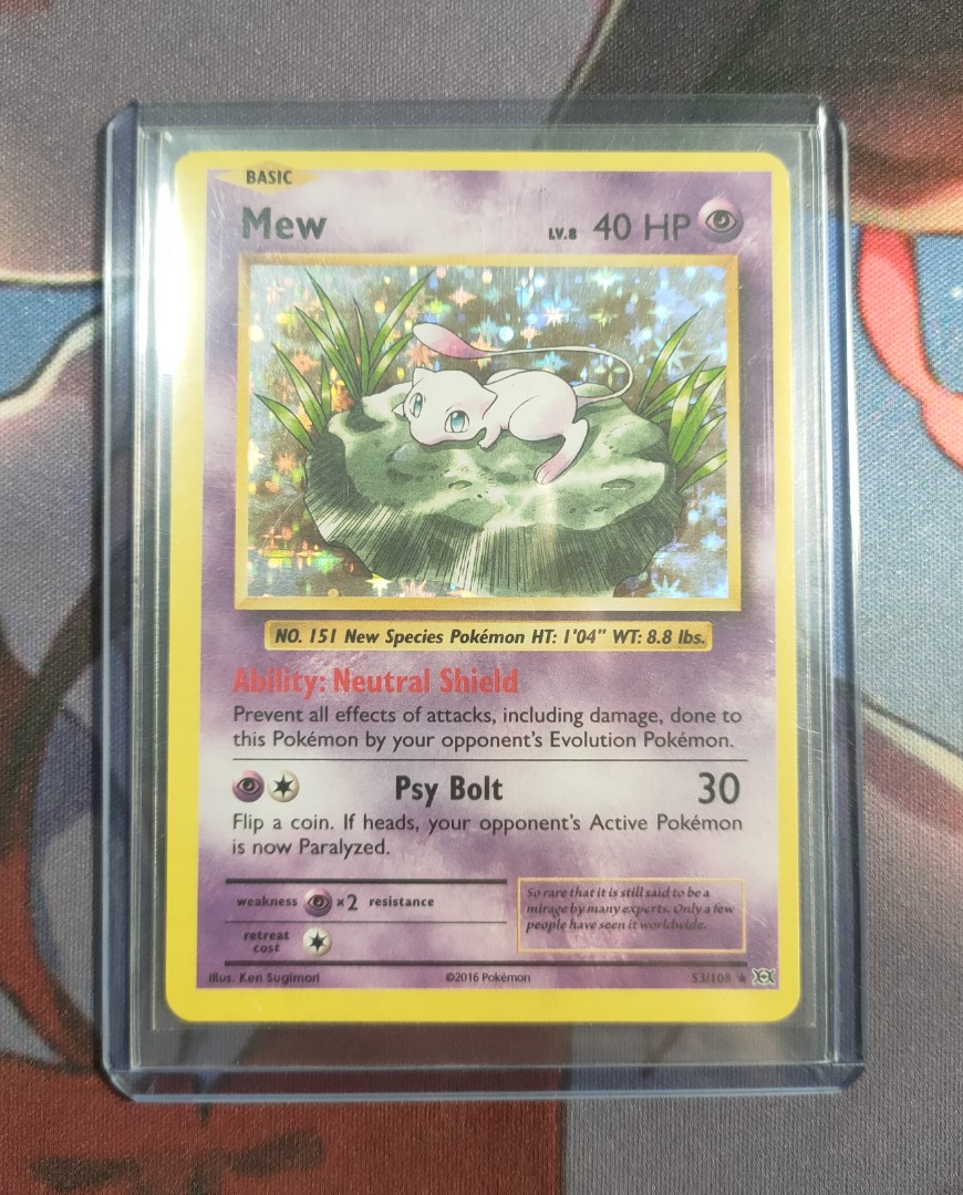 Mew HOLO RARE 53/108 Pokemon TCG XY Evolutions Card NM Shiny foil