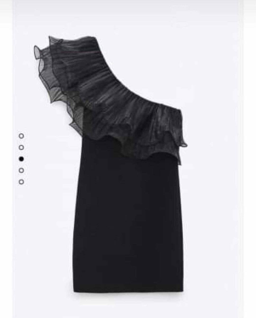 Zara black clearance ruffle dress