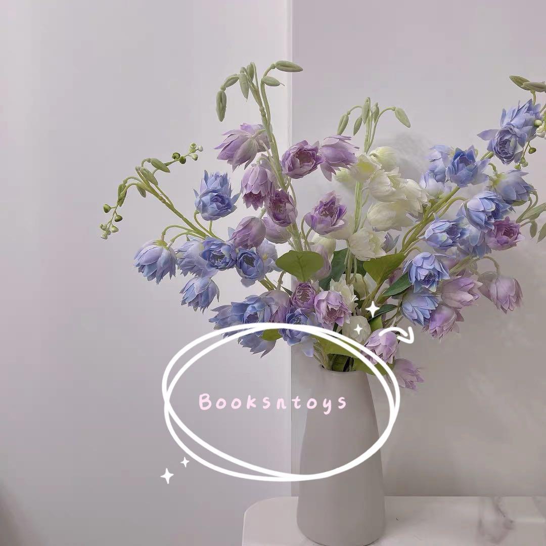 實拍 一支16朵花藍粉紫有現貨 文盲勿擾 部分色斷貨四月中再統一出貨 花語 純潔 幸福鈴蘭花假花文青田園風假花仿真花小清新