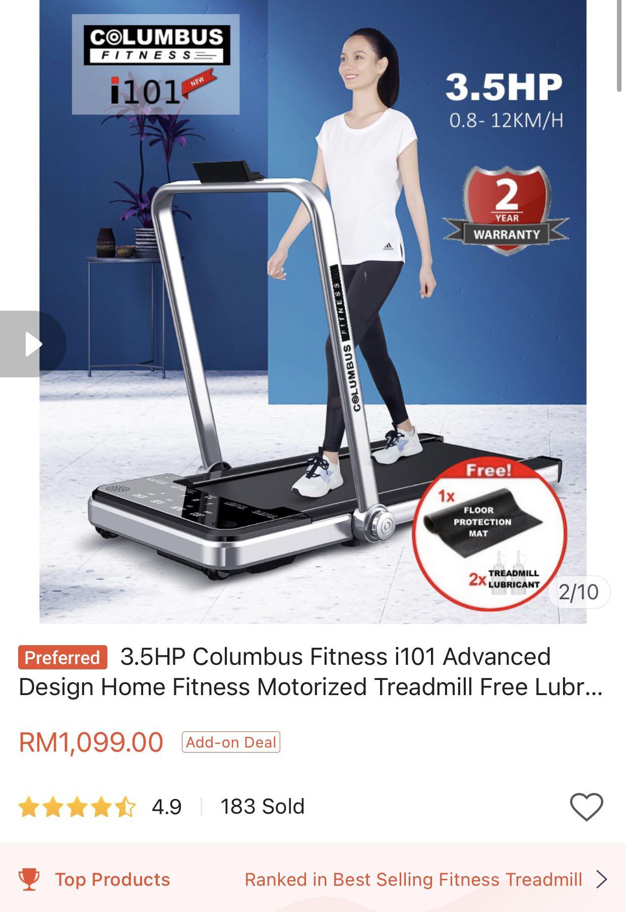 3.5HP Columbus Fitness Treadmill