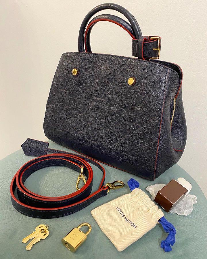 Louis Vuittons Handbags Montaigne Bb Marine Rouge