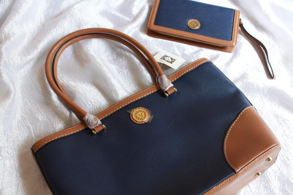 Anne Klein - Bag and wallet set (Category: Luxury Bags & Wallets) located in Pasig City. Submitted by variethings (Listing ID 1077626731, Image 1). Description: Bag and wallet Brand: Anne Klein A terno of big-sized bag and wallet where you can put in a lot. *Selling it because - not in to big bags NEW with tag, not used. But kindly note that there are some peelings (refer to photo) maybe it can be remedied thru a leather store Bought for the pric