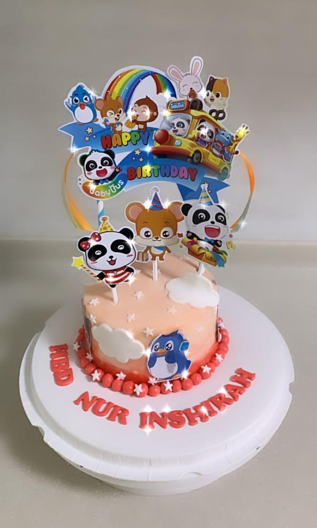 Baby Bus Theme Halal Cake Food Drinks Homemade Bakes On Carousell