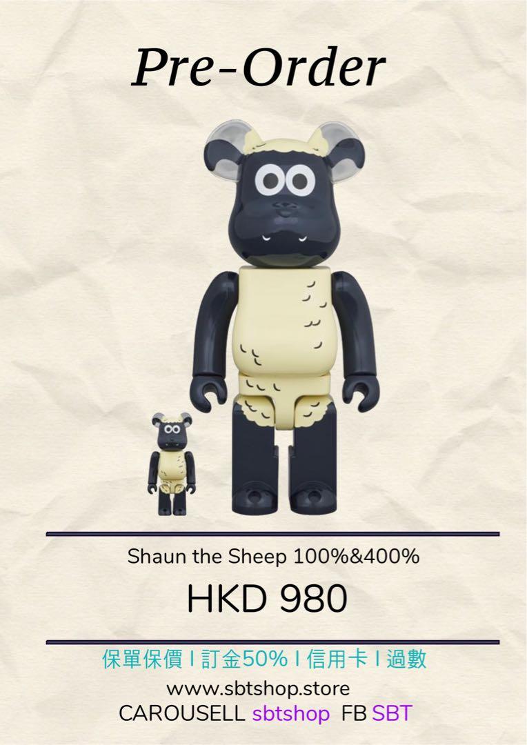 Be@rbrick Shaun the Sheep 100% & 400% Bearbrick, 興趣及遊戲, 玩具 ...