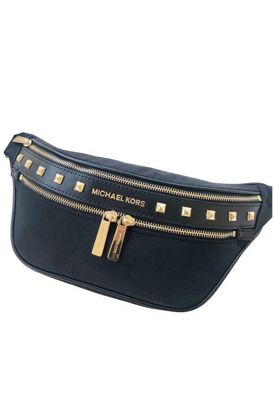 BNEW ORIG Michael Kors MK crossbody belt bag - black studded nylon, Women's  Fashion, Bags & Wallets, Cross-body Bags on Carousell