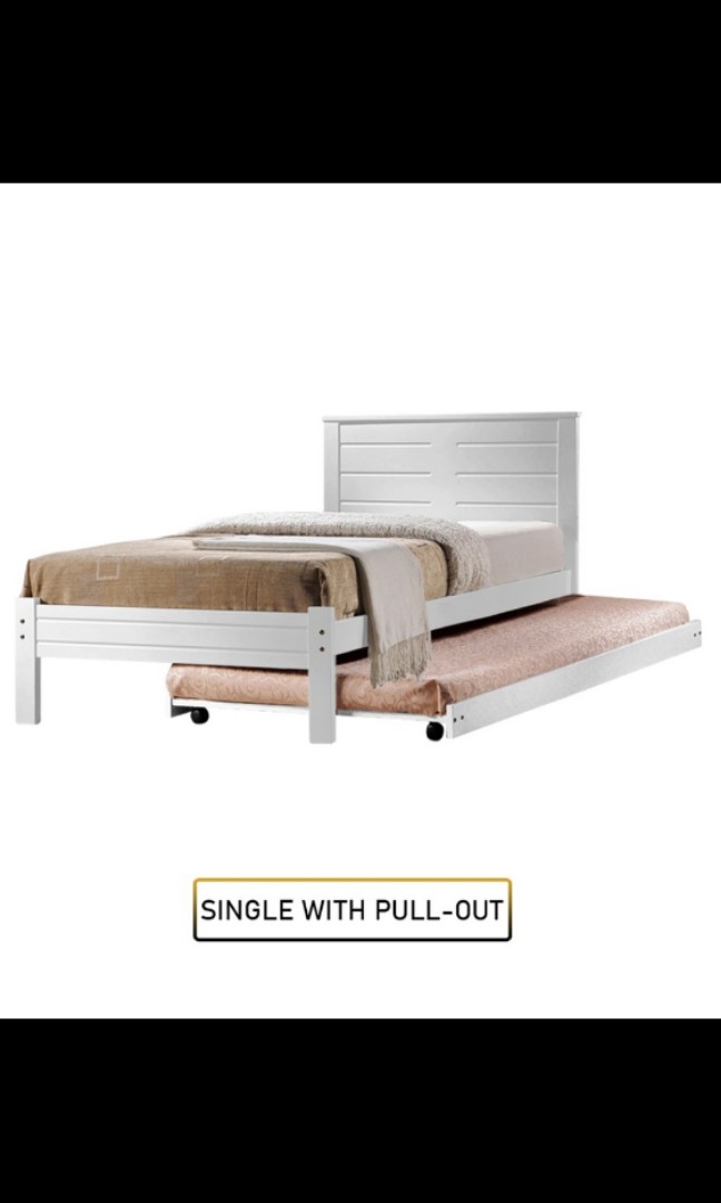 BUYING SINGLE PULL OUT BED WITH MATTRESS FOR 60, Furniture & Home Living, Furniture, Bed Frames