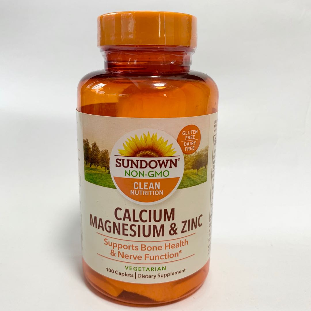 全新 Sundown Calcium Magnesium & Zinc 鈣鎂鋅 素食維他命 100粒, 健康及營養食用品, 健康補充品, 健康