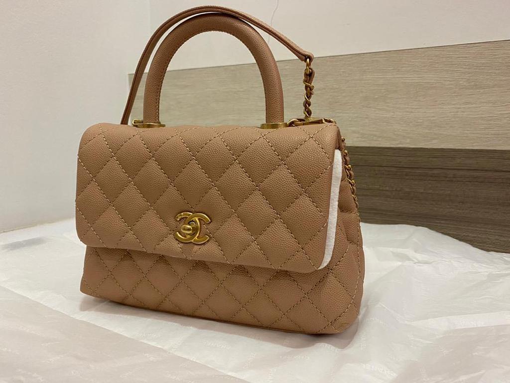 Chanel Small Coco Handle Nude, Luxury, Bags & Wallets on Carousell