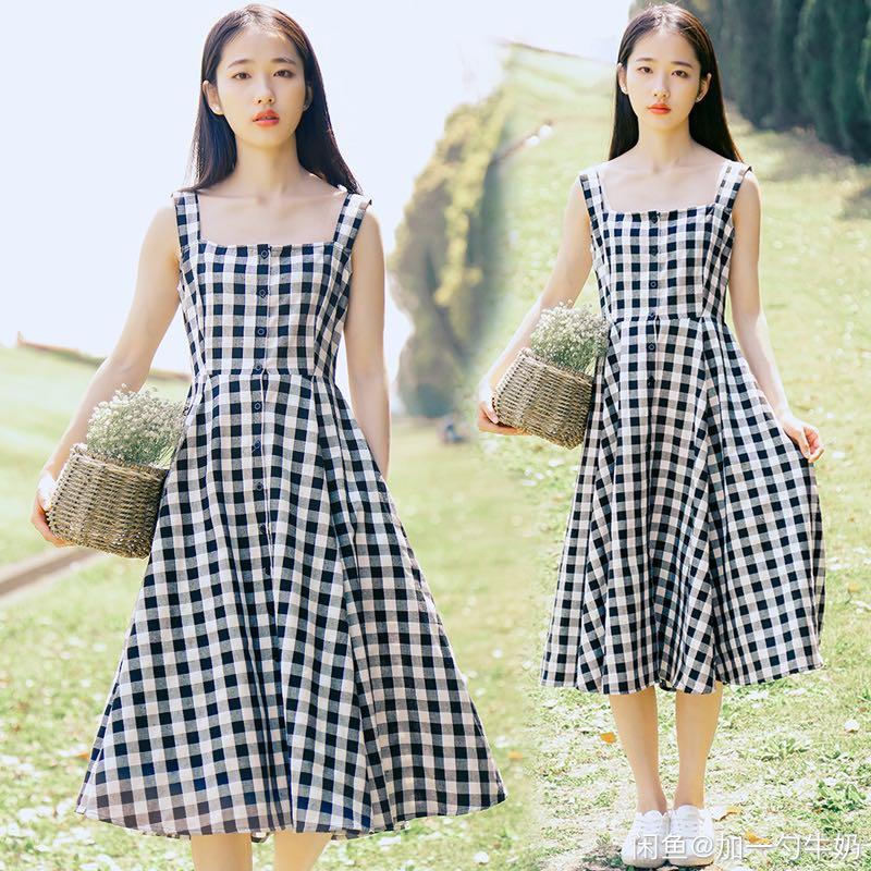 Black and clearance white checkered dresses