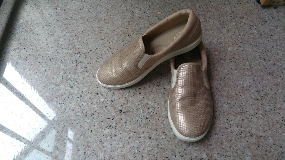 Crocs Citilane Gold Sequin Slip On Shoes Authentic
