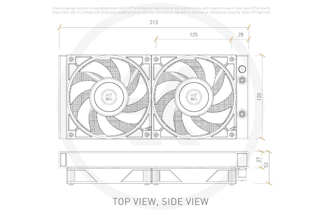 EK AIO 120mm, D-RGB All-in-One CPU Cooler with EK-Vardar High-Performance  PMW Fans, Water Cooling Computer Parts, 120mm Fan, Intel 115X/1200/2066,  AMD