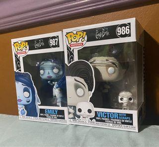Emily and Victor with Scraps Funko Pop Set Corpse Bride