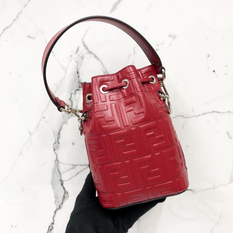 Red fendi bucket bag discount