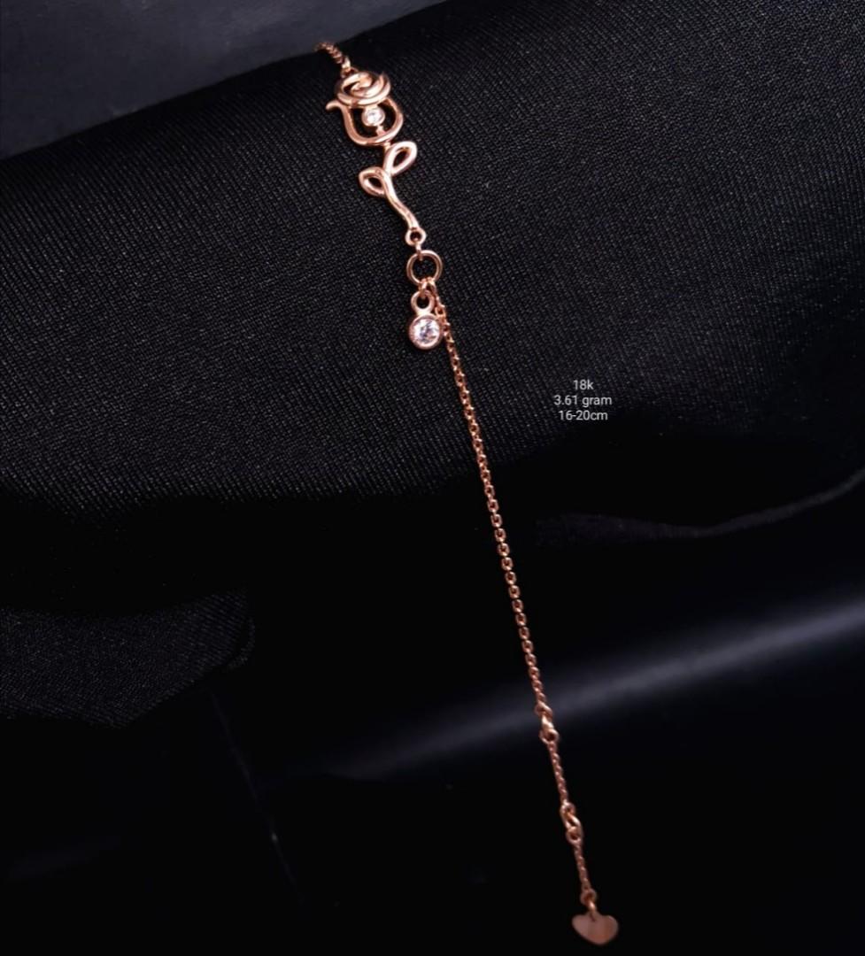 Gelang rantai emas 75 bunga
