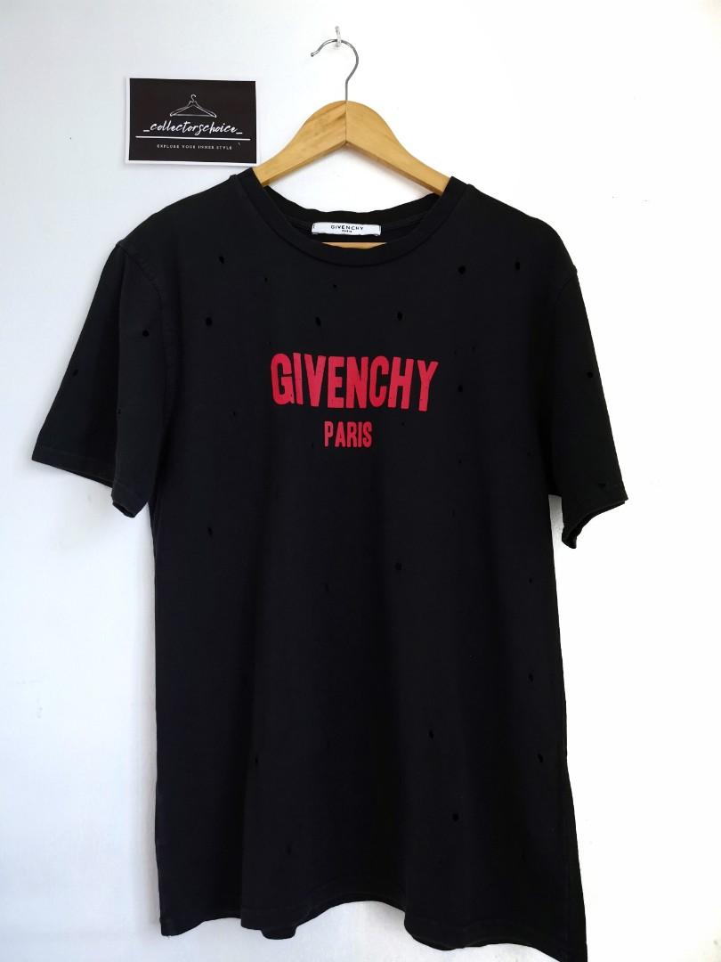 Givenchy Distressed Logo Shirt Luxury Apparel on Carousell