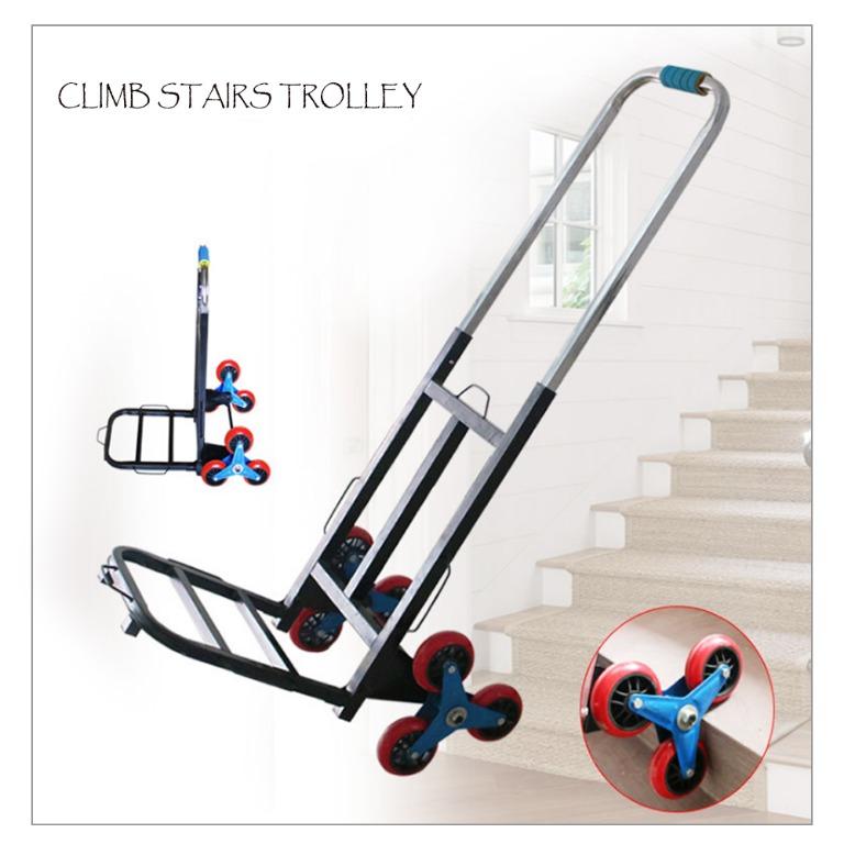Heavy Duty 6 Wheel Stair Climber Hand Trolley Pull Cart Max 100kg Load