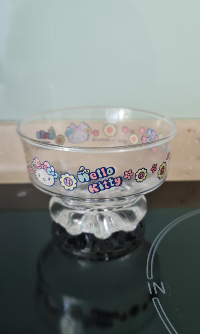 Hello kitty glass bowl, Everything Else on Carousell