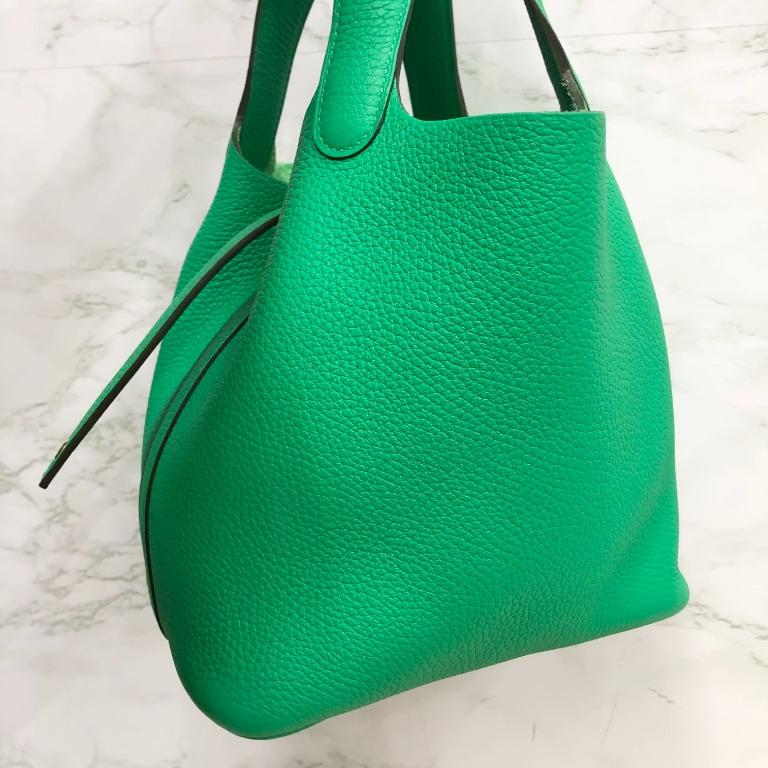 Hermes Picotin 18, Menthe Green with Gold Hardware, New in Box WA001